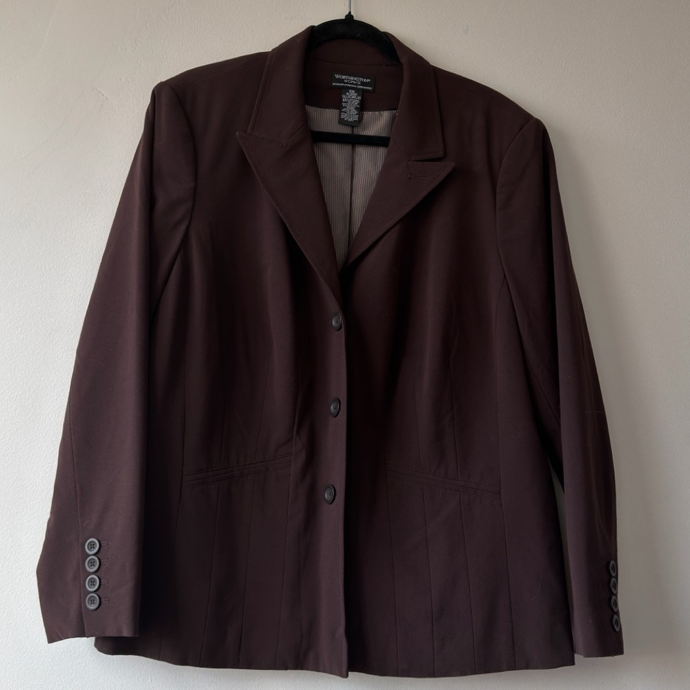Worthington Women's Dark Brown Single-Breasted Blazer